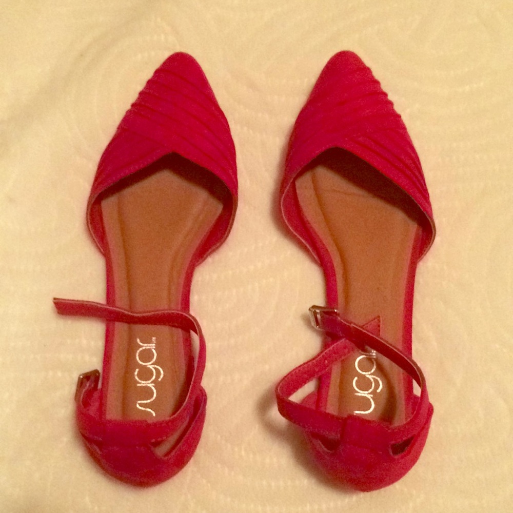 Red Sugar flat with ankle strap